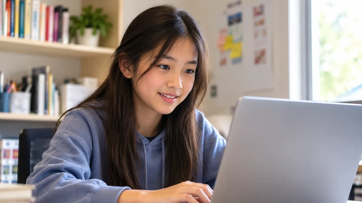 A student sitting a practice test on a laptop