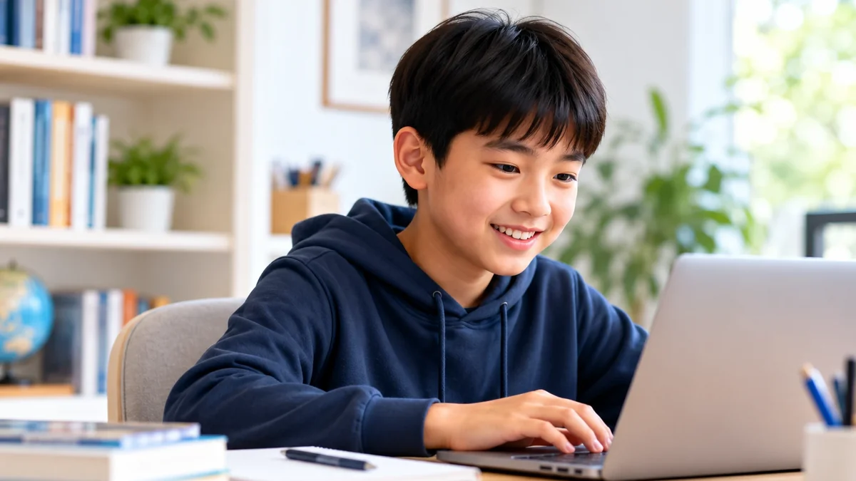 A student sitting a practice test on a laptop