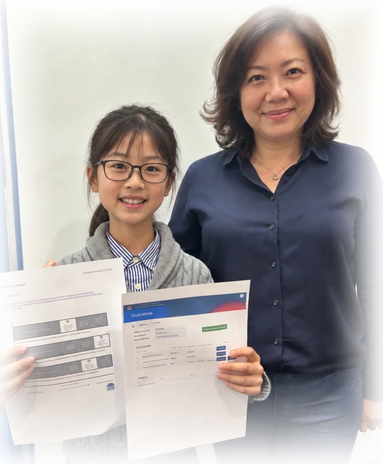 A Year 6 student and her mother at Test Magic